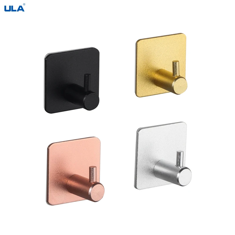 Ula 4pcs Wand haken Tür haken Schlüssel halter Küche Bad Handtuch Robe Kleiderbügel Haken Aluminium Handtuch Kleider ständer quadratischen runden Haken