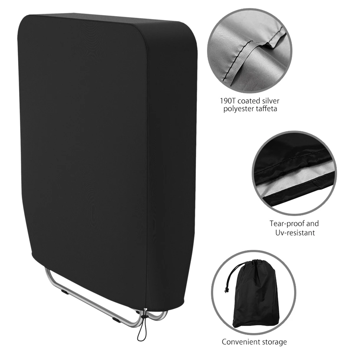 Klappbarer Liegestuhl bezug Wasserdichter Anti-UV-Sonnen liegen bezug mit Aufbewahrung tasche Staub dichter wind dichter Garten 93x82 cm Stühle Image