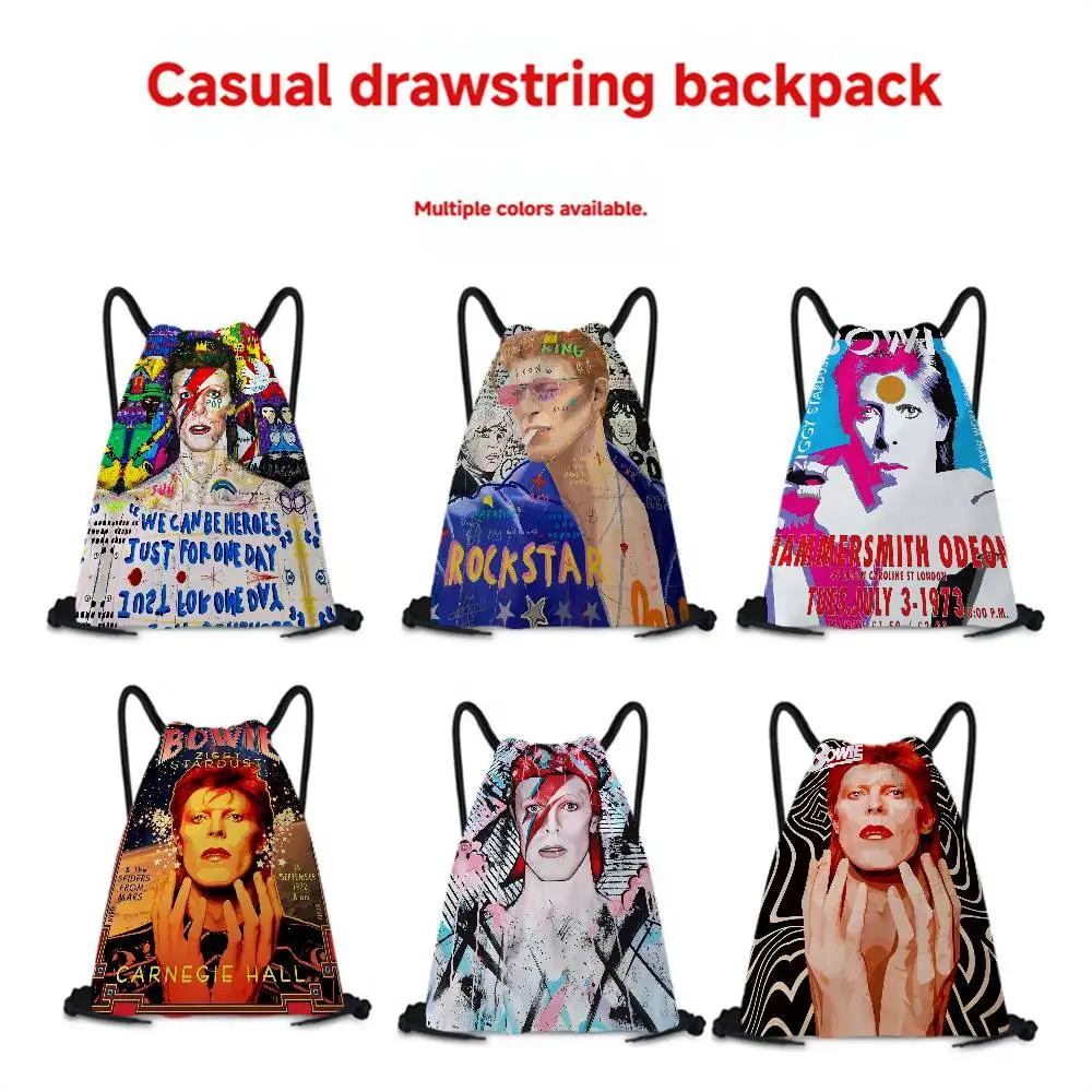 Rock Singer David B-Bowie Klassischer Vintage-Rucksack mit Kordelzug für Schuhe, Rucksack, Umhängetaschen, Sporttasche