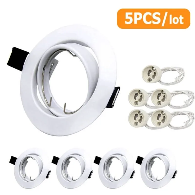 MR16 GU10 LED-Downlights, Rahmen, runde Leuchte, verstellbares Downlight, LED-Halter, Ausschnitt für Lampenfassung, LED-Einbaustrahler