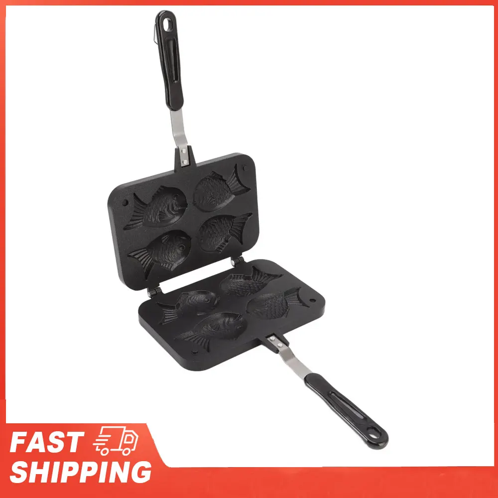 Taiyaki Kochen Backformen Taiyaki Fisch Form Kuchen Maker Antihaft Taiyaki Doppel Backform Waffel Backform Taiyaki Kuchen Maker Image