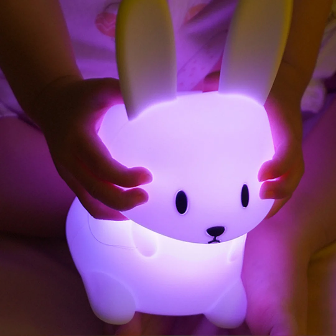 Nette LED Nachtlicht Silikon Kaninchen Touch Sensor Lampe Tier Licht Schlafzimmer Dekor Geschenk für Kind Baby Kind Tisch Lampe Hause