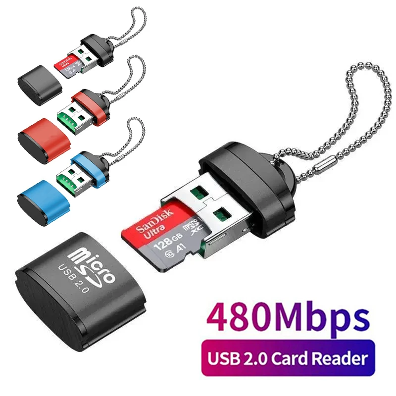 USB Micro SD/TF Kartenleser USB 2,0 Mini Handy Speicher Kartenleser High Speed USB Adapter Für Laptops computer Zubehör Image