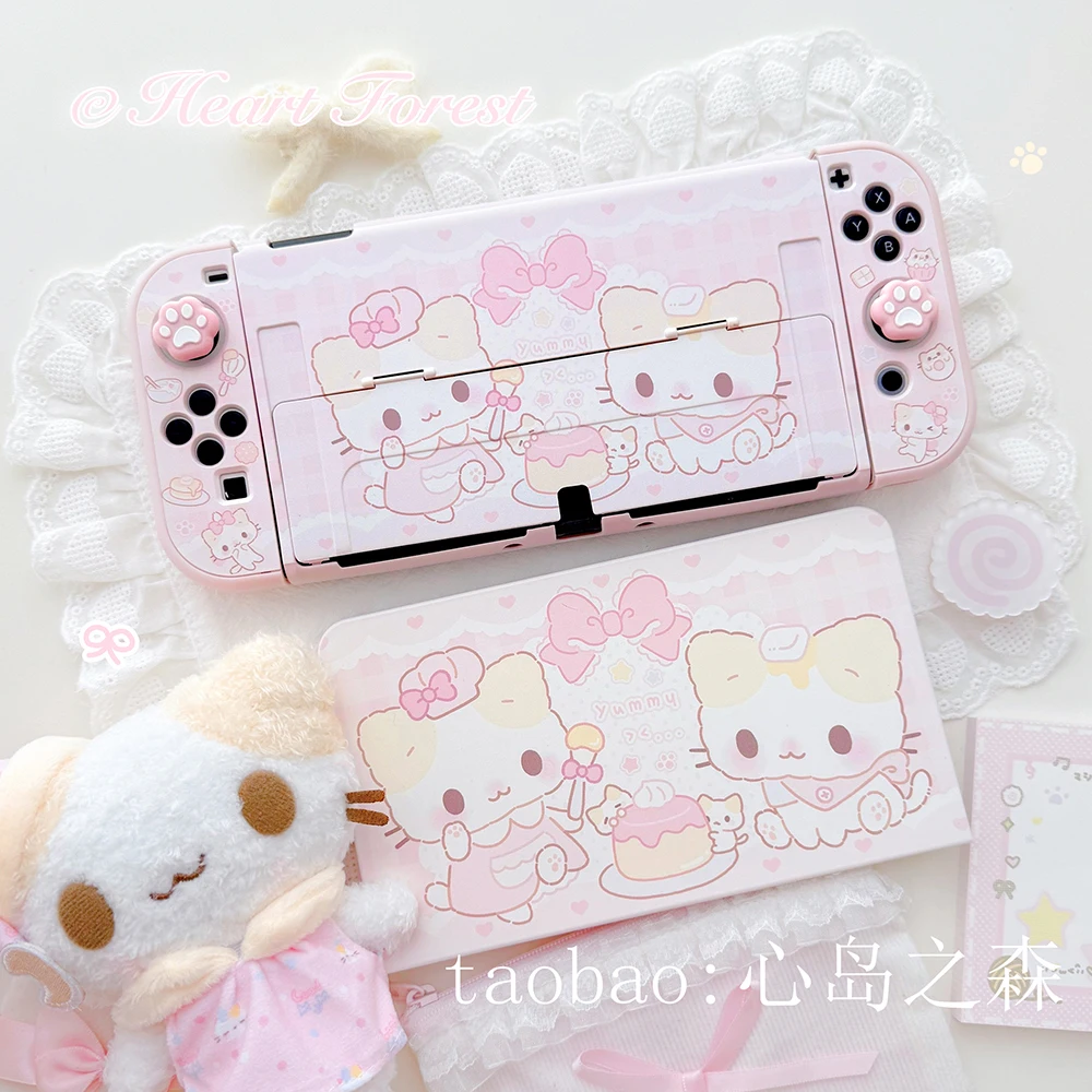 Kawaii Pink Switch 2 Schutzhülle Gaming-Konsolen-Abdeckung für Nintendo Switch 2/OLED/Lite Controller Joy-Con und Dock-Hüllen Image