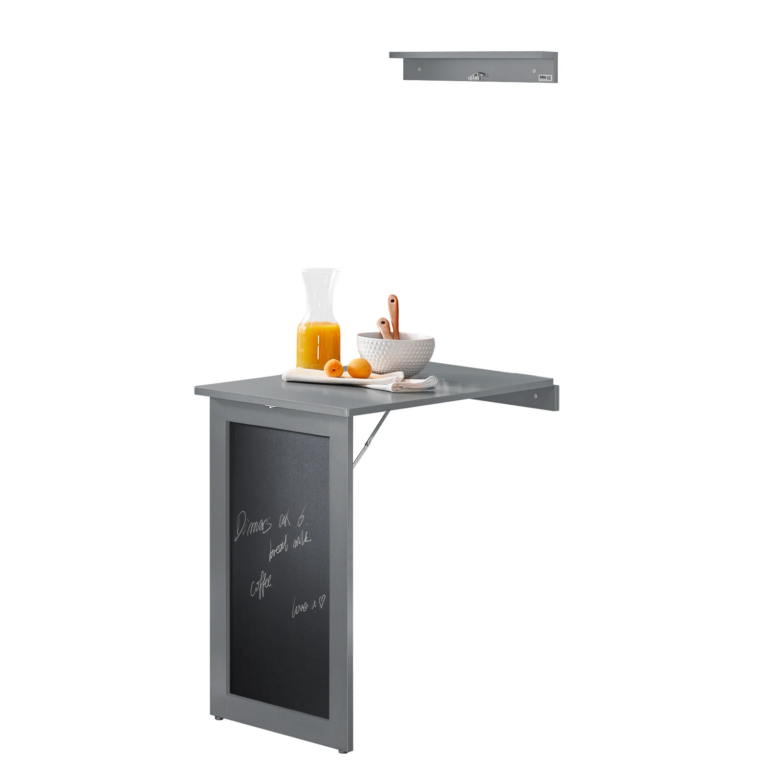 SoBuy FWT20 Wandklapptisch mit Drop-Leaf Klappbarer Esstisch mit Memo-Board Platzsparender für Küche, Büro und kleine Räume Image