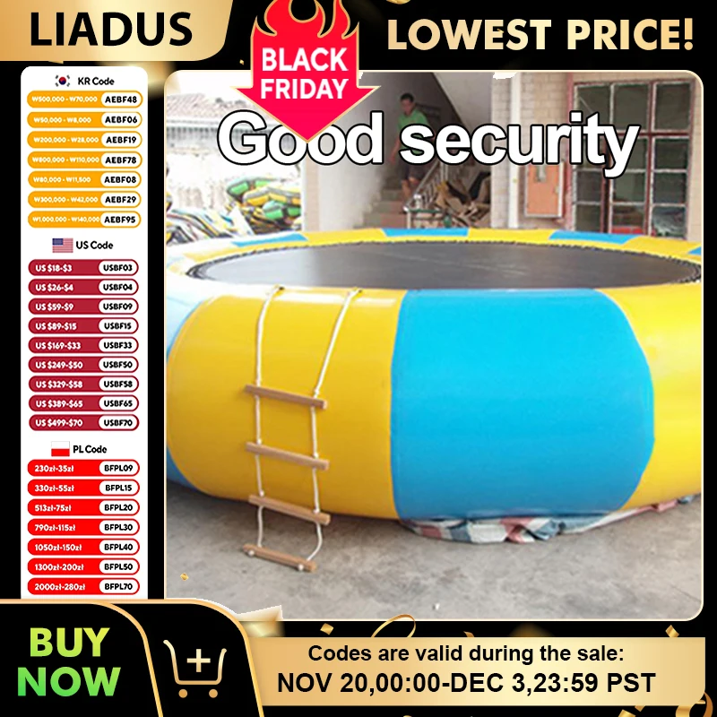 Aufblasbares PVC-Wassertrampolin für den Außenbereich, schwimmendes Sprungbett, Seenspielgeräte für den Wasserpark-Spaß Image