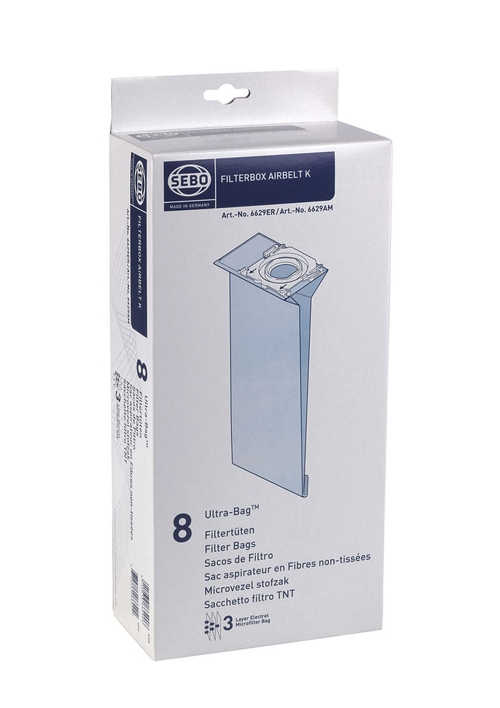 8 original Sebo K Staubsaugerbeutel - Sebo Filterbox 6629ER Image