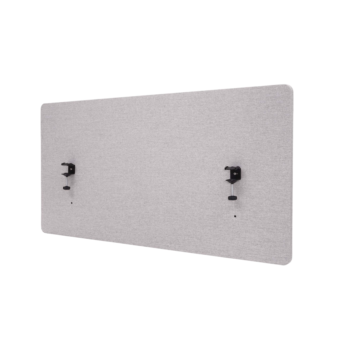 PROREGAL Akustik-Tischtrennwand | HxBxT 60x120x2 cm | doppelwandig Stoff Grau | Büro-Sichtschutz Schreibtisch Pinnwand Image