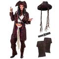 Fun Shack Pirate Costume Adult Men, Pirate Costumes for Men, Mens Pirate Costume Mens, Pirate Fancy Dress Men, Large