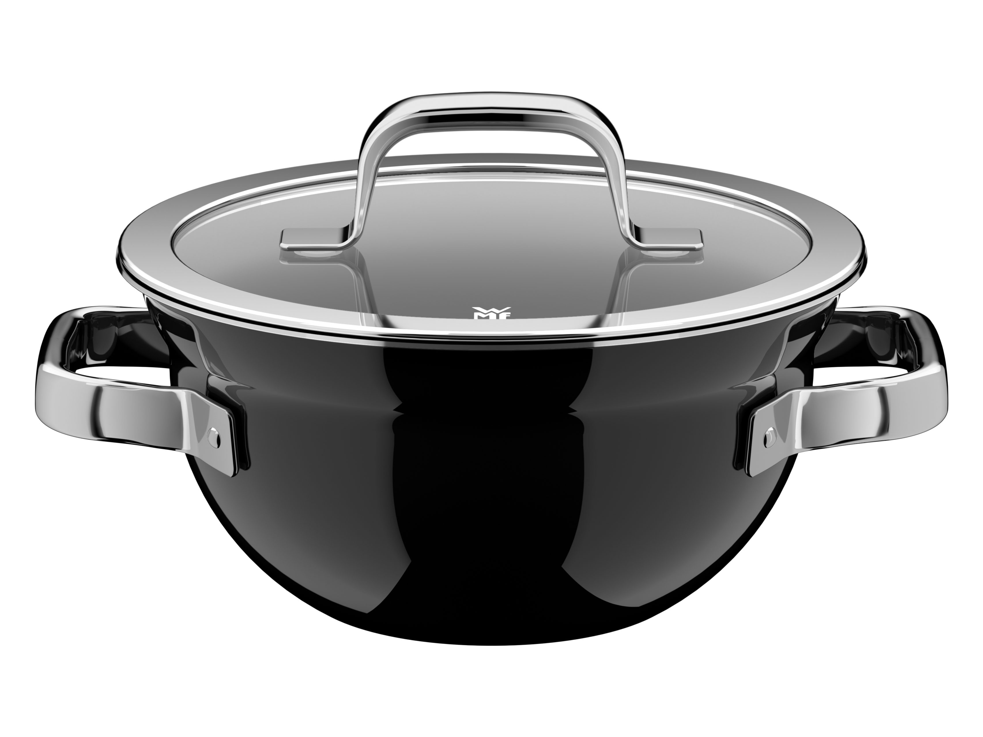 Kochtopf WMF "Fusiontec Mineral Pro", schwarz, B:23,4cm H:14,7cm L:28cm Ø:20cm, Töpfe, Kochtopf, runde Form, kratzfest, wärmereduzierende Hohlgriffe, Made in Germany Image