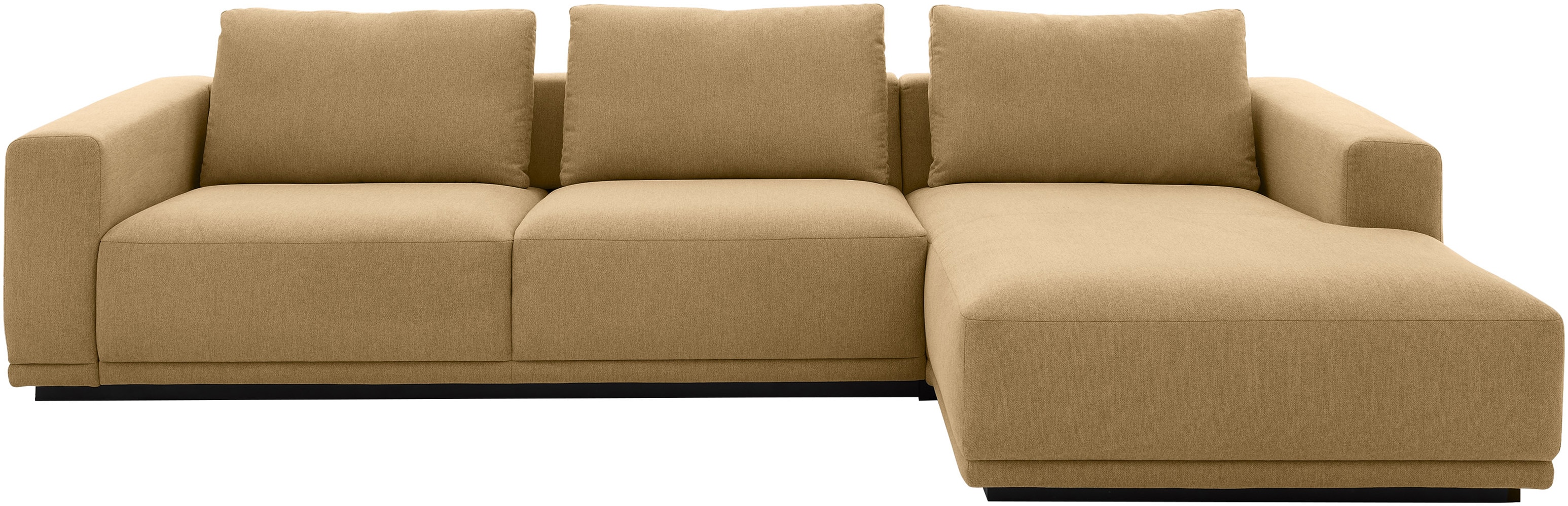 Ecksofa MUSTERRING, curcuma, B:316cm H:78cm T:166cm, 94% Polyester, 6% Nylon, Sofas, Ecksofa, Anreihsofa links & Longchair rechts, mit Armlehnen, inkl. Rückenkissen