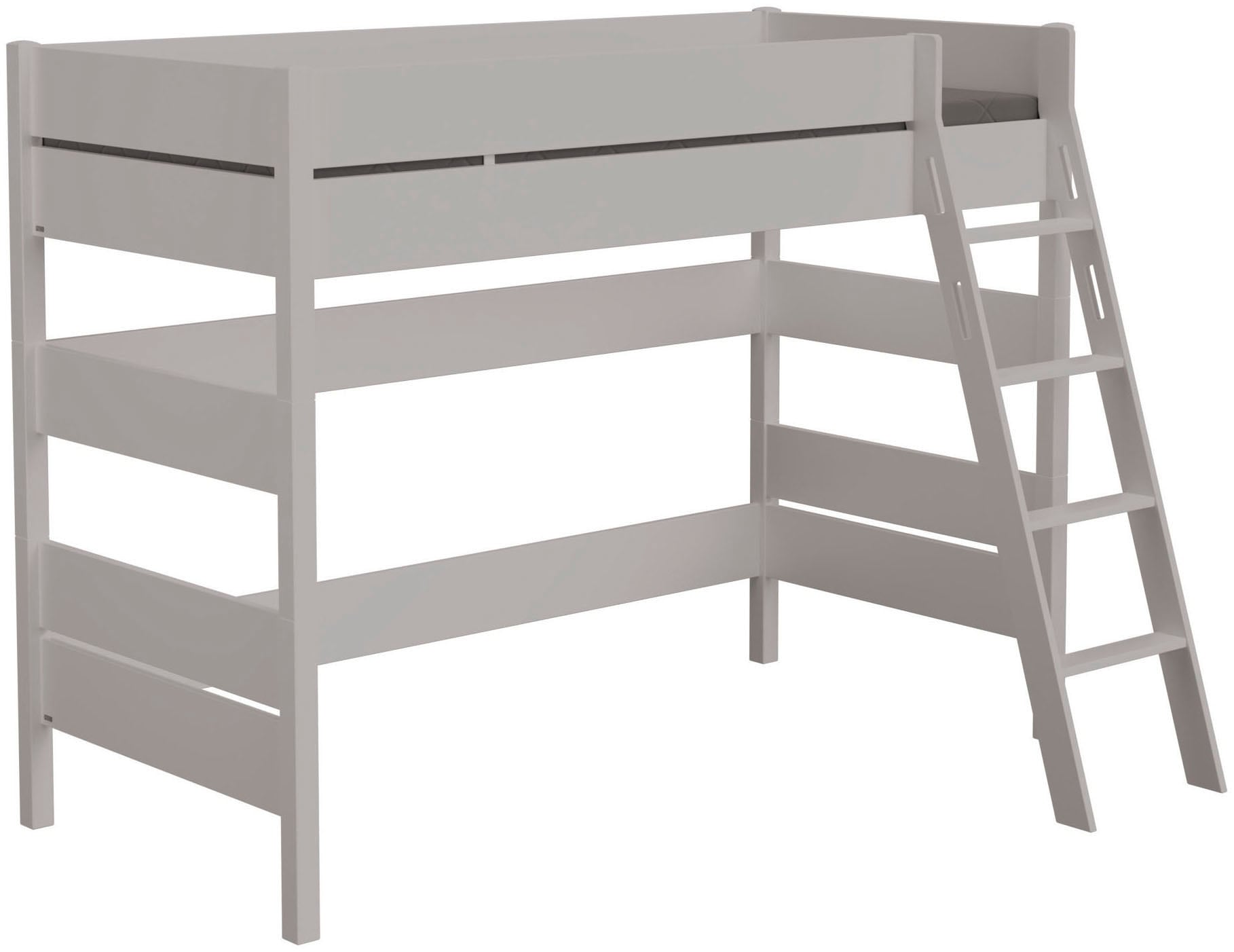 Spielbett PAIDI "TIAGO in verschiedenen Größen und Farben, mit Leiter", kieselgrau, kieselgrau, kieselgrau, B:147,5cm H:160,6cm L:210,4cm, Betten