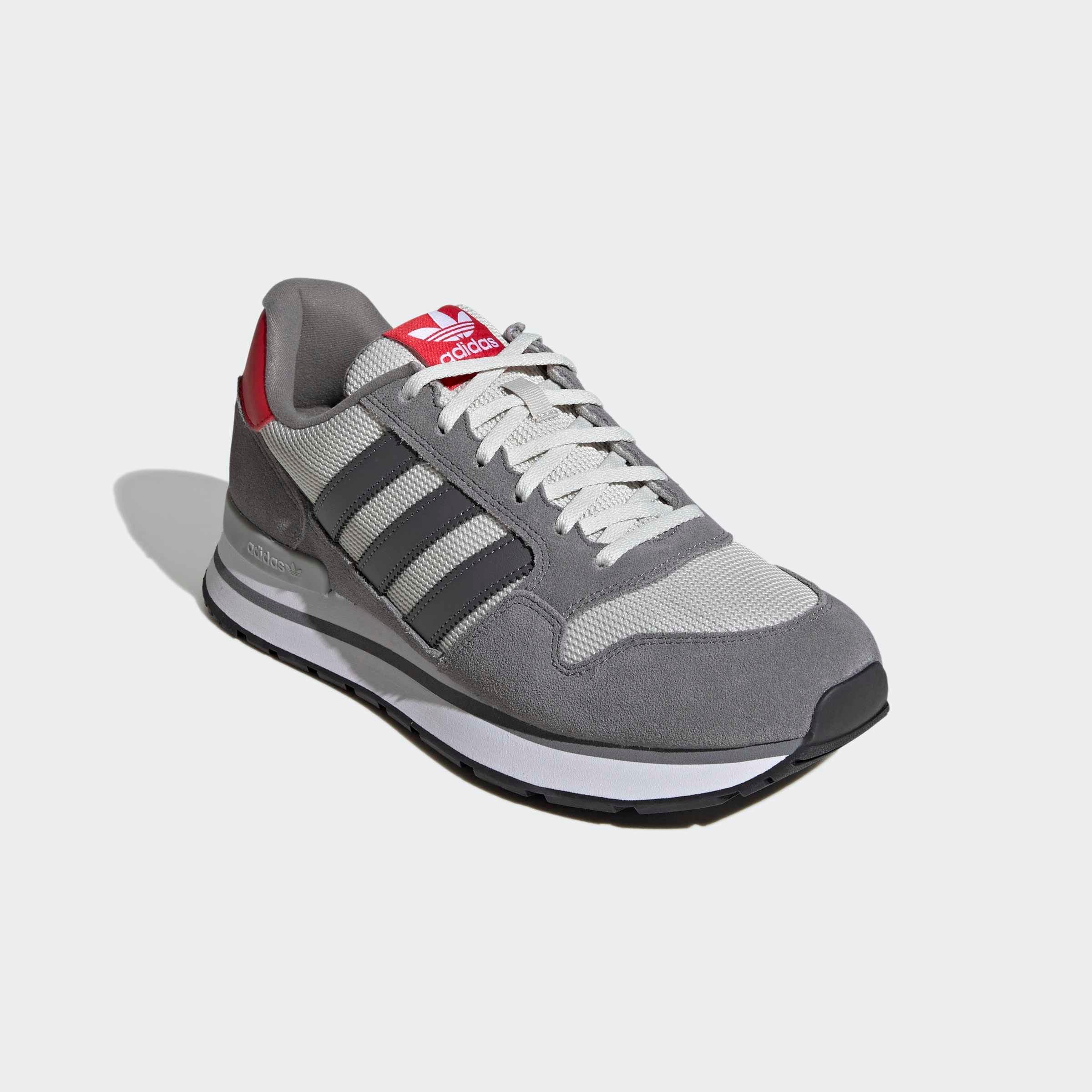 Sneaker ADIDAS ORIGINALS "ZX 600", Damen, Gr. 44, grau four, grau five, better scarlet, Leder, Textil, Schuhe Sneaker
