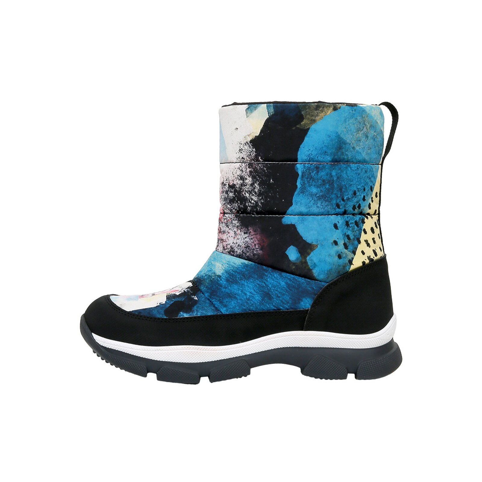 Schnürboots DOGO "Nortia Winterboot / Snowboot Damen Stiefeletten", Damen, Gr. 39, Normalschaft, blau, gelb, Polyurethan, Schuhe Schnürboots, Handgefertigt
