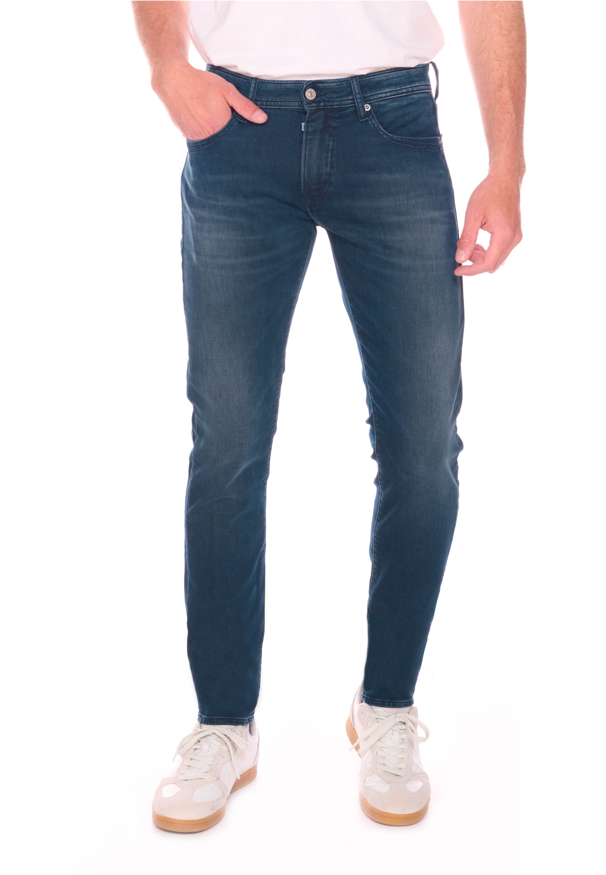 Slim-fit-Jeans LE TEMPS DES CERISES "700/11JO", Herren, Gr. 30, US-Größen, blau, 80% Baumwolle, 16% Polyester, 4% Elasthan, Jeans Slim-fit-Jeans, mit eng anliegendem Schnitt