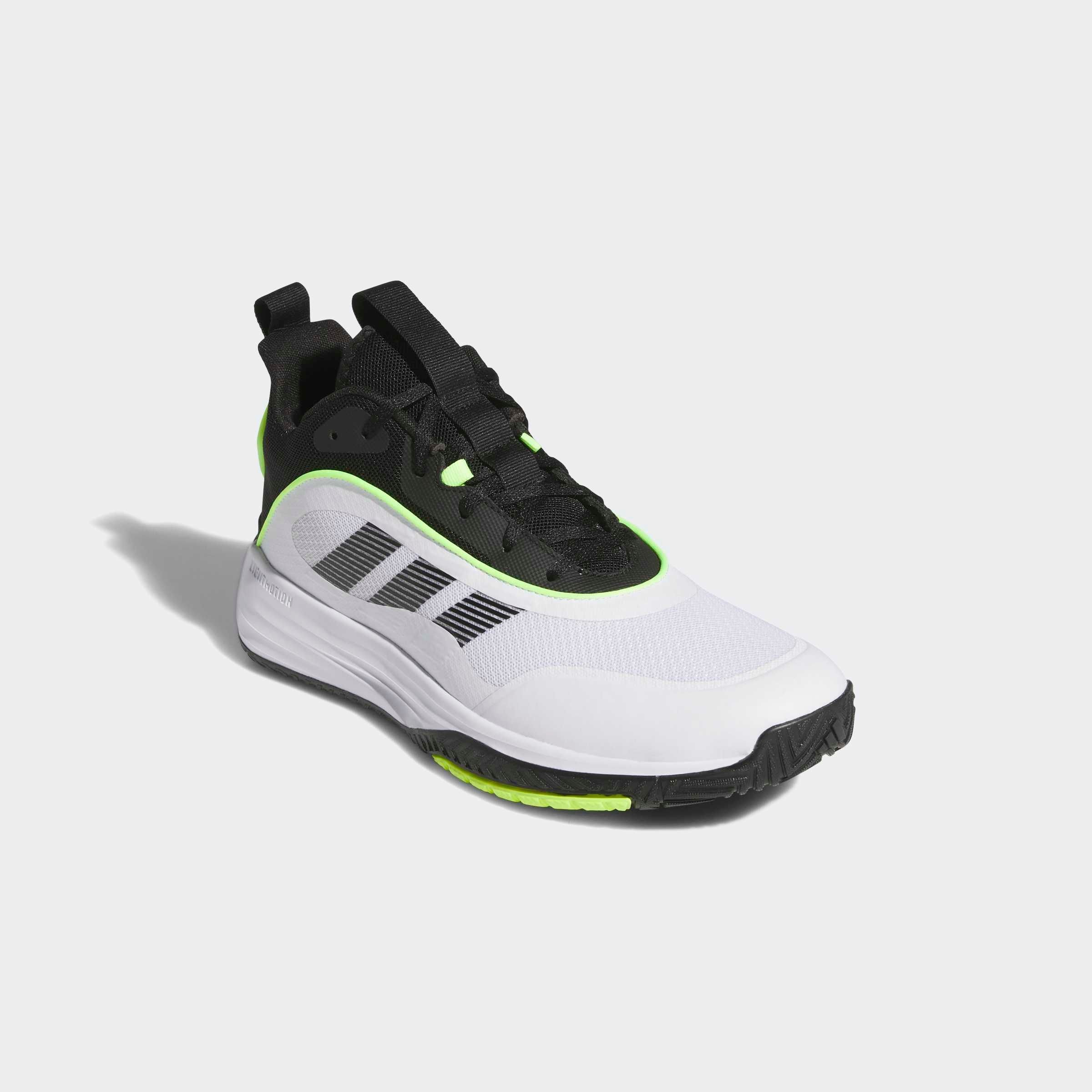 Basketballschuh ADIDAS SPORTSWEAR "OWNTHEGAME 3.0", Herren, Gr. 43, cloud weiß, core schwarz, lucid lemon, Synthetik, Textil, Schuhe