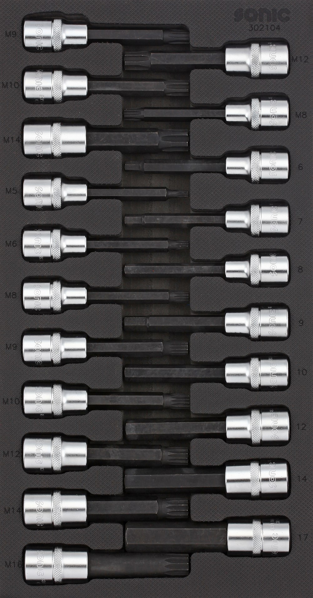 SONIC EQUIPMENT Bitsatz 1/2' SFS-S 21-tlg. Werkzeugmodul 302104 Image