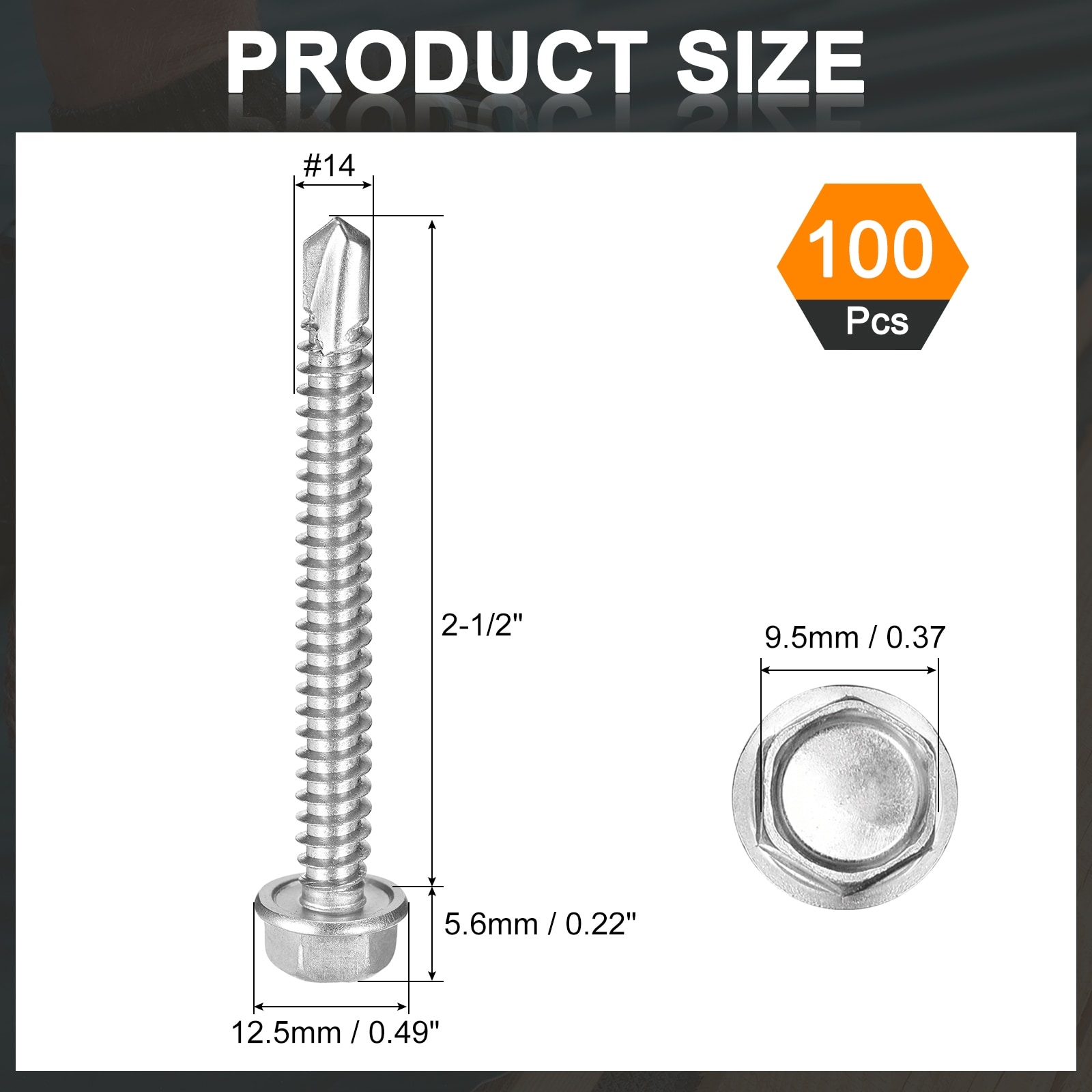Self Drilling Screws, Stainless Steel Self Tapping Screws for Metal, Hex Washer Head Sheet Metal