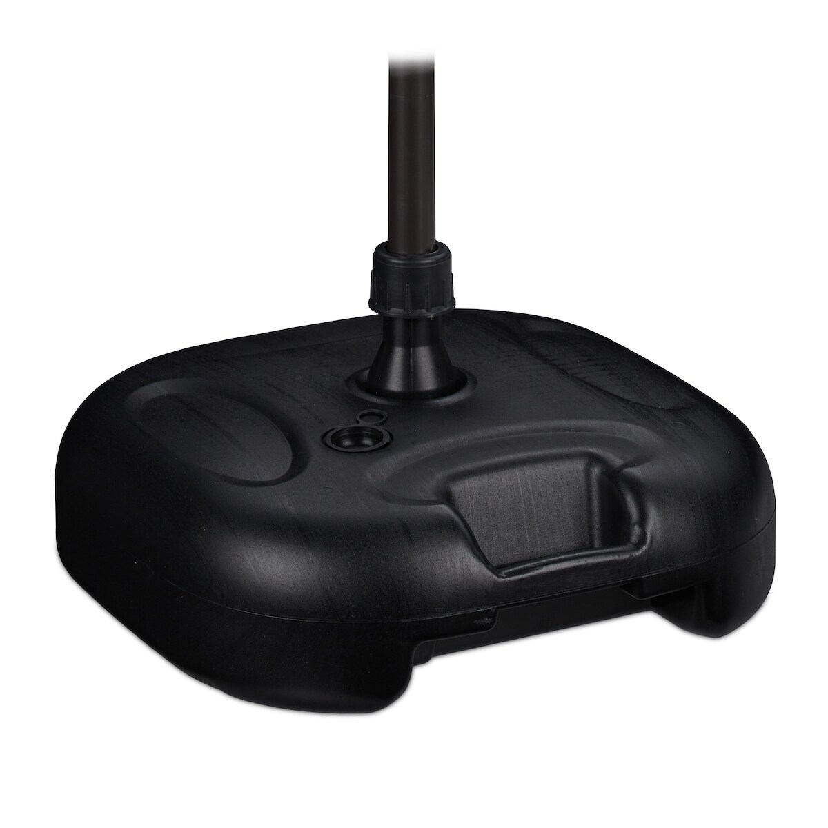 Relaxdays Sonnenschirmständer befüllbar mit Wasser o. Sand, Stockgröße 25-32mm, 44x42 cm, Kunststoff Schirmfuss, schwarz Image