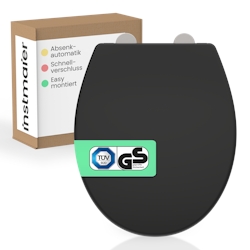 Helma Duroplast WC-Sitz BLACK, mit Absenkautomatik und Schnellverschluss