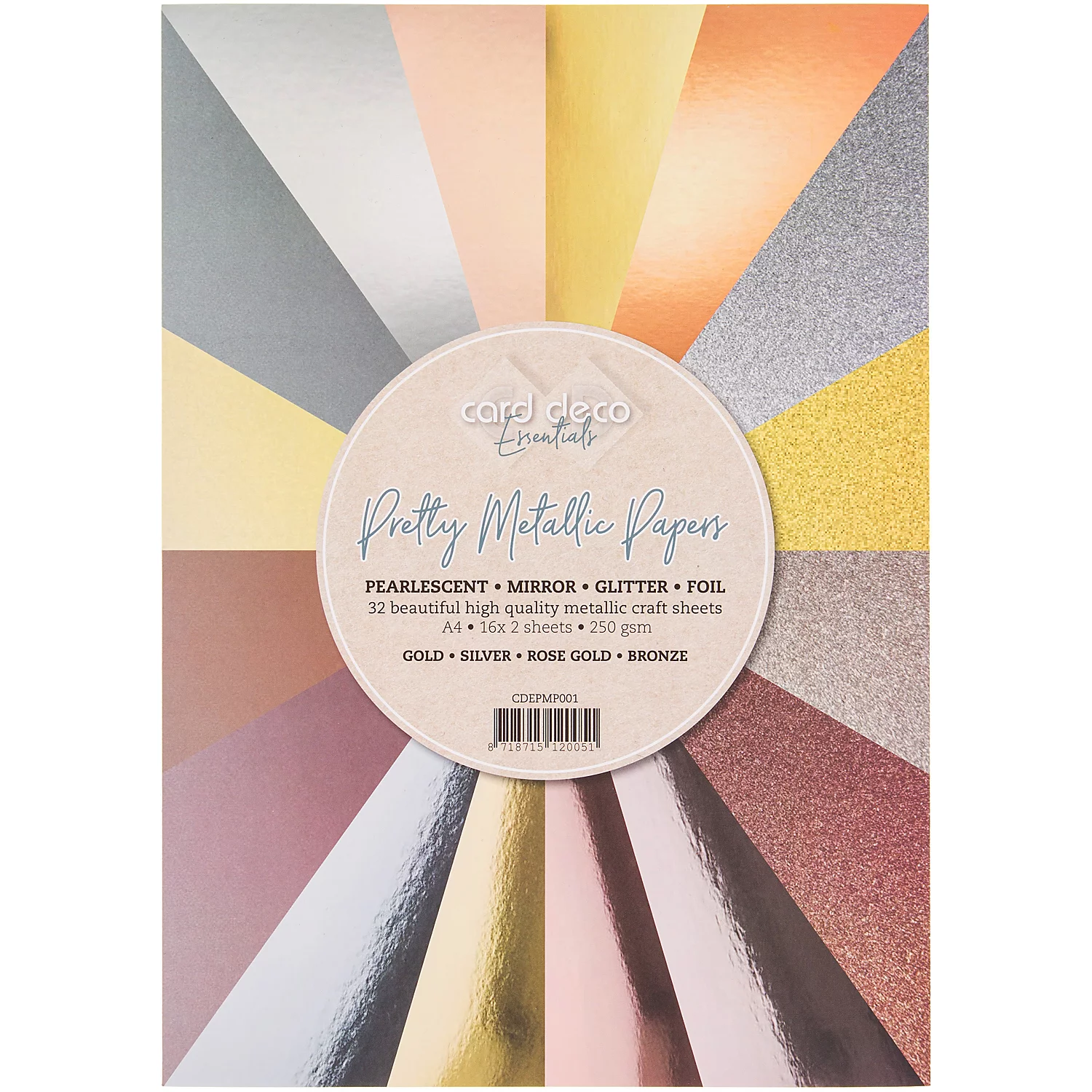 Metallic- und Glitter-Kartonblock, 21 x 29,7 cm, 32 Blatt Image