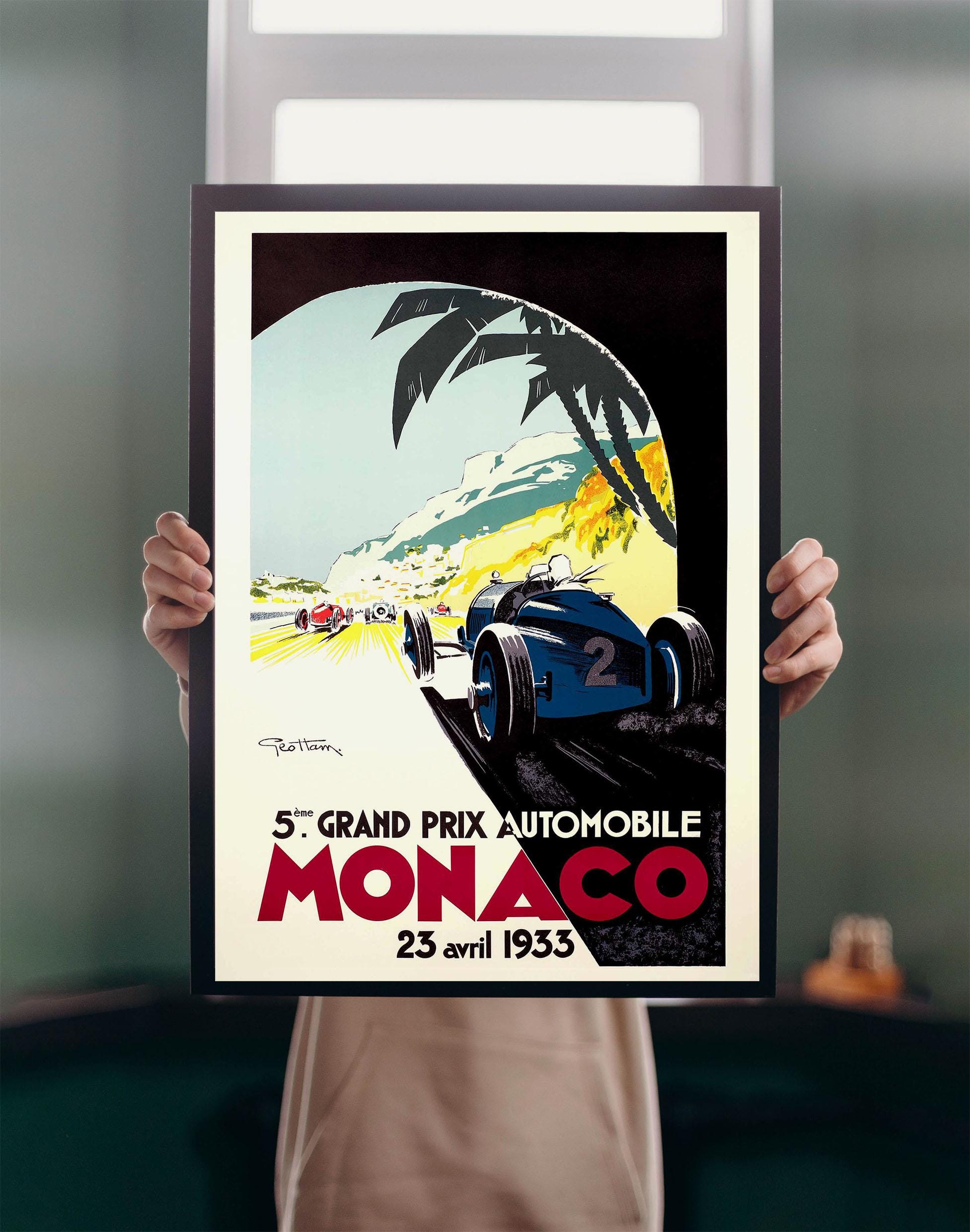 Gran Premio di Monaco 1933 POSTER STAMPA A5-A1 Vintage Retro Motor Racing Sport Formula1 Pubblicità Wall Art Decor