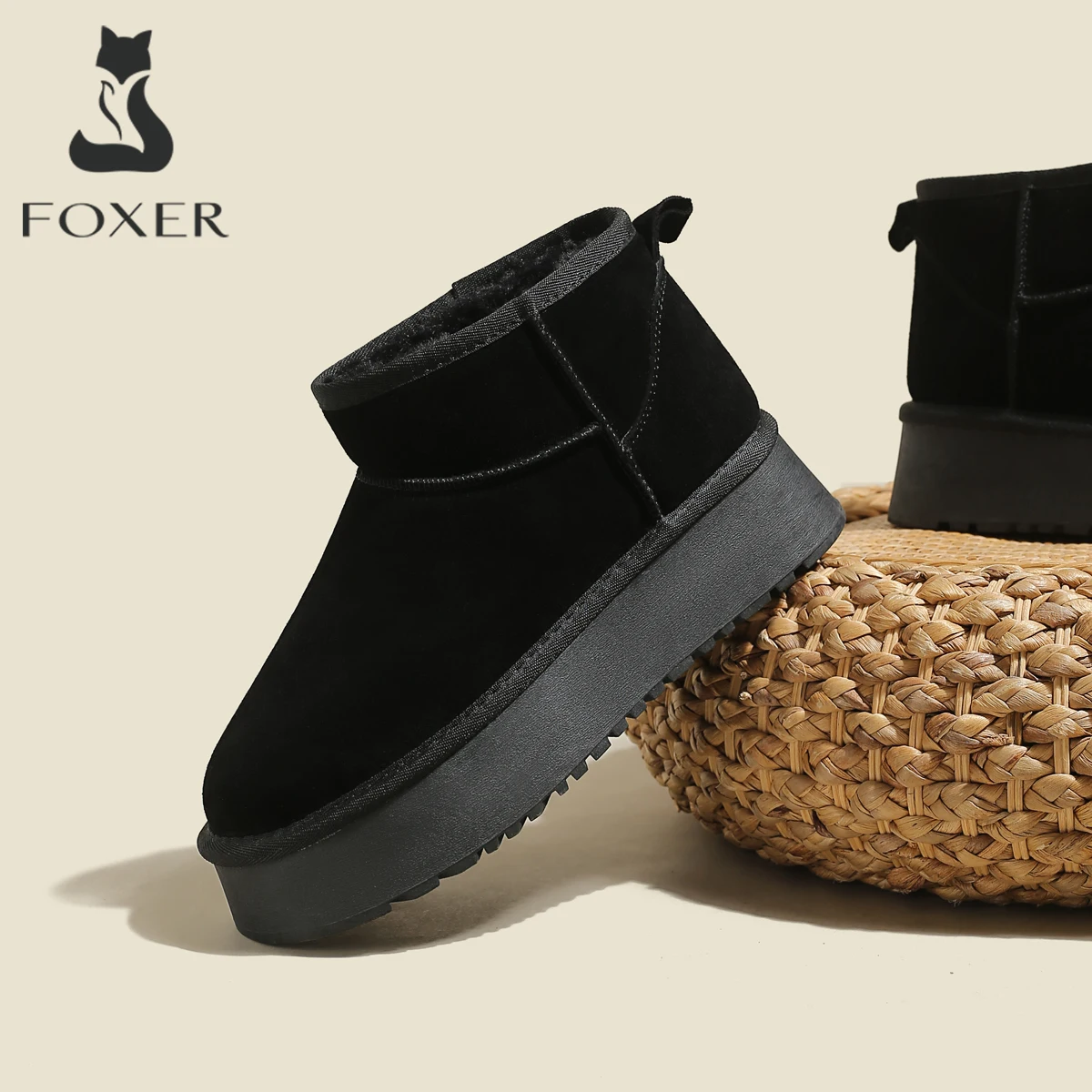 FOXER 2026 Neue Winter-Damen-Schneestiefel, Warme Baumwollschuhe für Frauen, Slip-On Schneestiefel, Hausarbeit Freizeitschuhe Größe 34-40