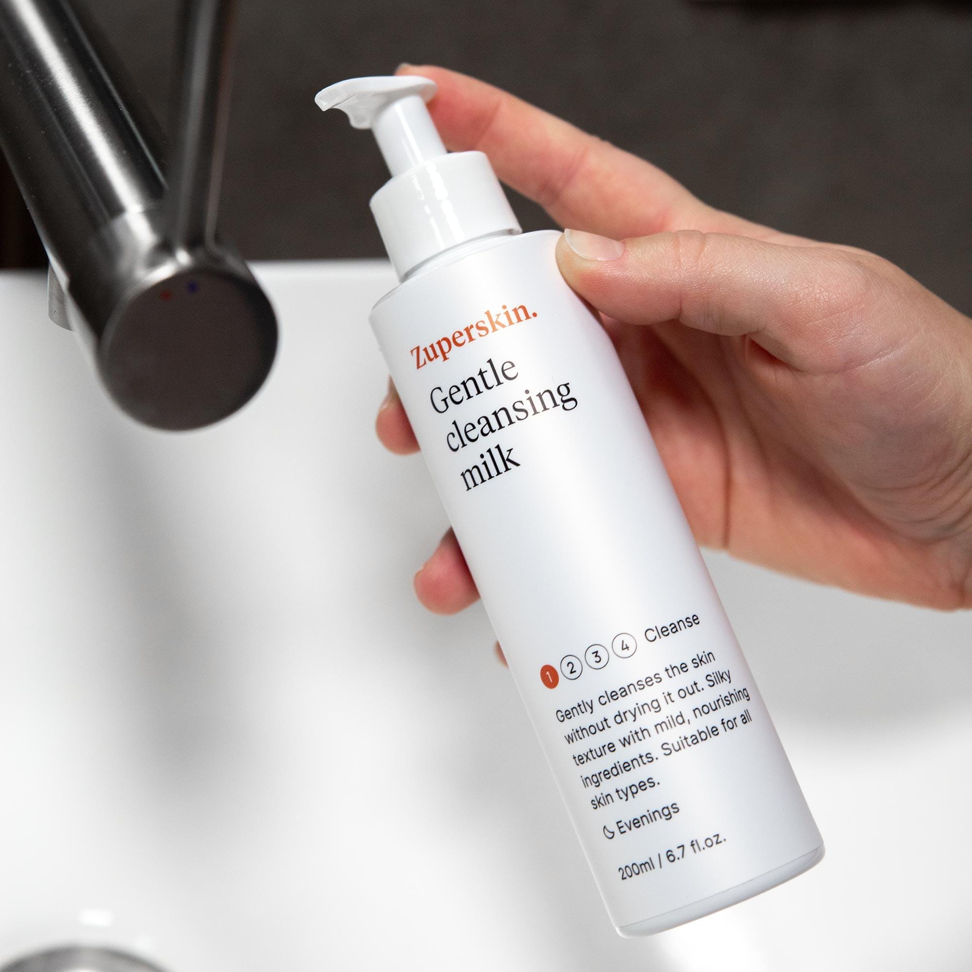 Detergente viso naturale, detergente delicato lattiginoso, detergente viso idratante per pelli sensibili, detergente senza sapone a pH neutro, 6,7 fl