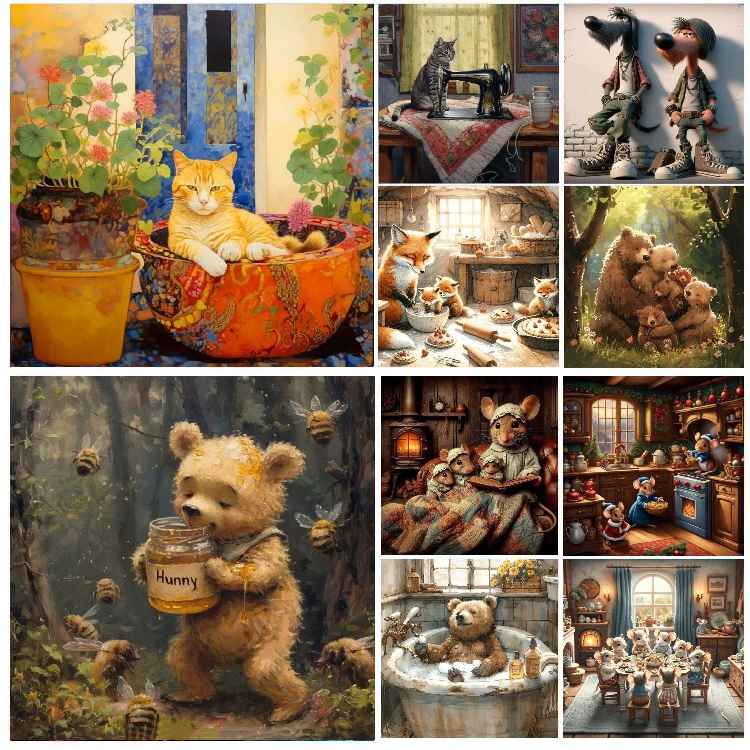 Fantasy-Stil Tier DIY digitale Malerei bunte handgemachte Malerei Home Wanddekoration einfaches handgemachtes Geschenk Image