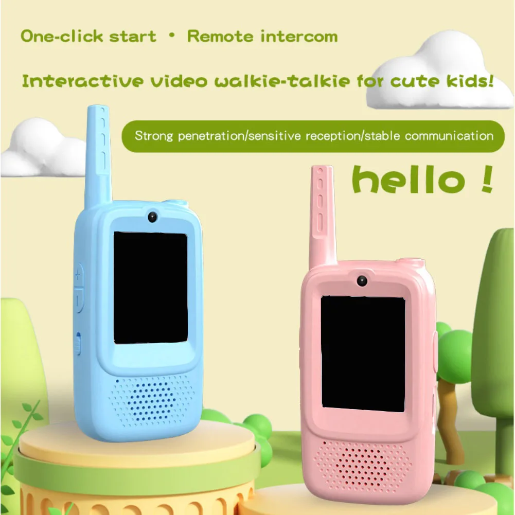 Cartoon-Walkie-Talkie für Kinder, wiederaufladbarer Videoanruf, Gegensprechanlage, HD-Kamera und Sprachwechsler, tragbares Mini-Walkie-Talkie mit großer Reichweite