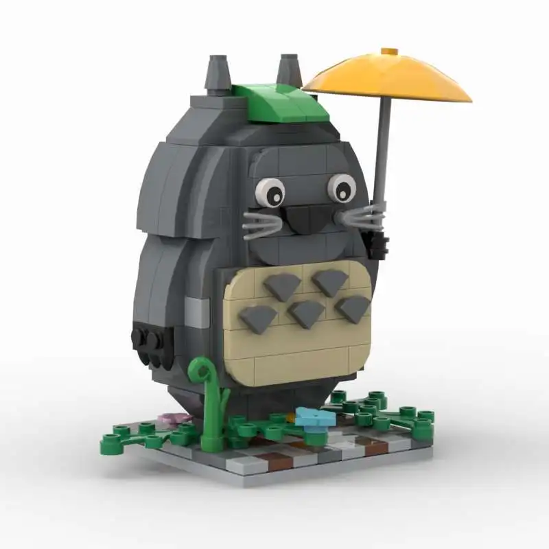 208PCS MOC Bausteine Sky Castle Totoro Gelb Regenschirm Modell Pädagogisches Montage Spielzeug für Kinder Desktop Ornament Image