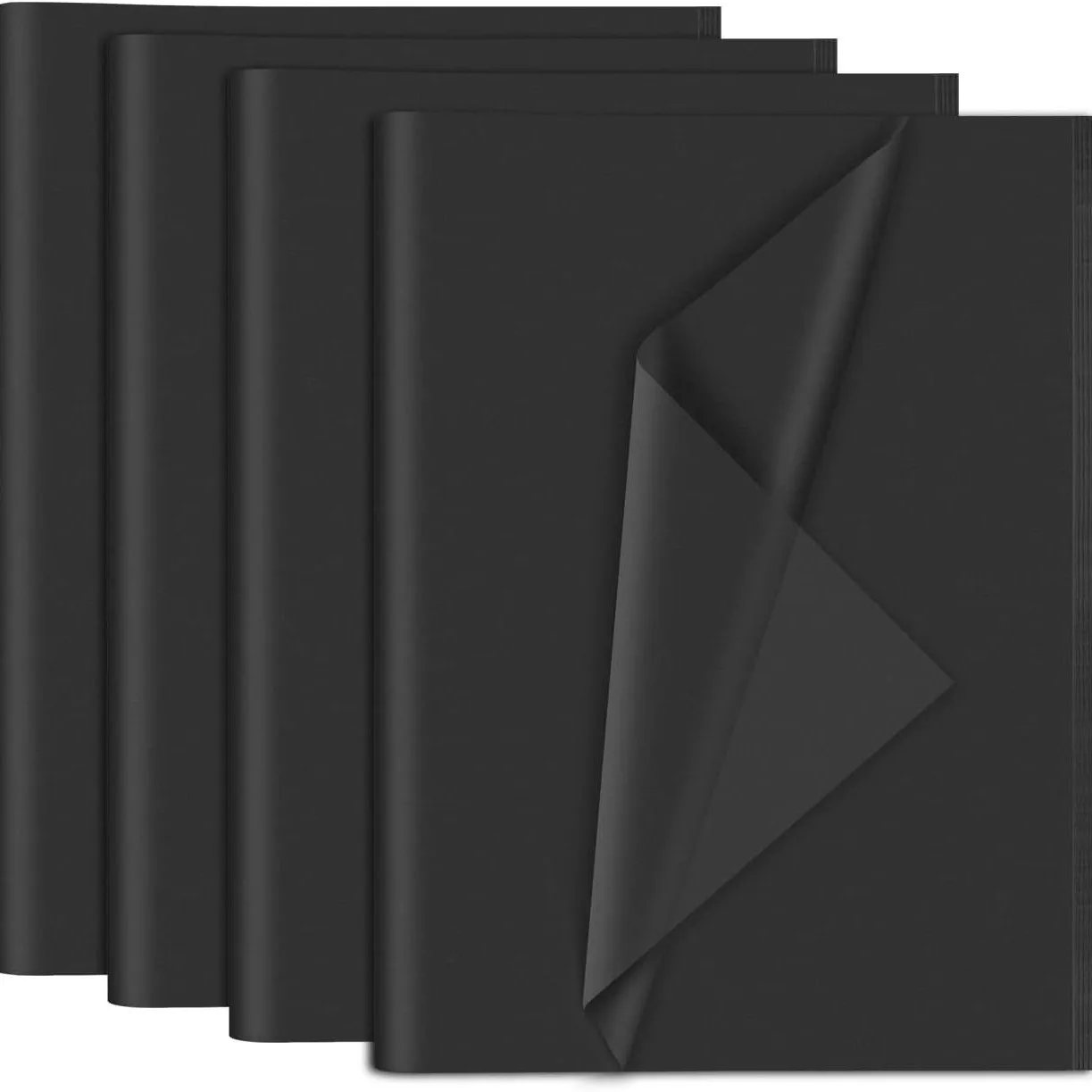 100 Blatt schwarzes Kopierpapier, 35 x 50 cm, handgefertigtes Geschenkstrauß-Geschenkpapier, DIY Redwine-Verpackung, Seidenpapier für Kunstwerke Image