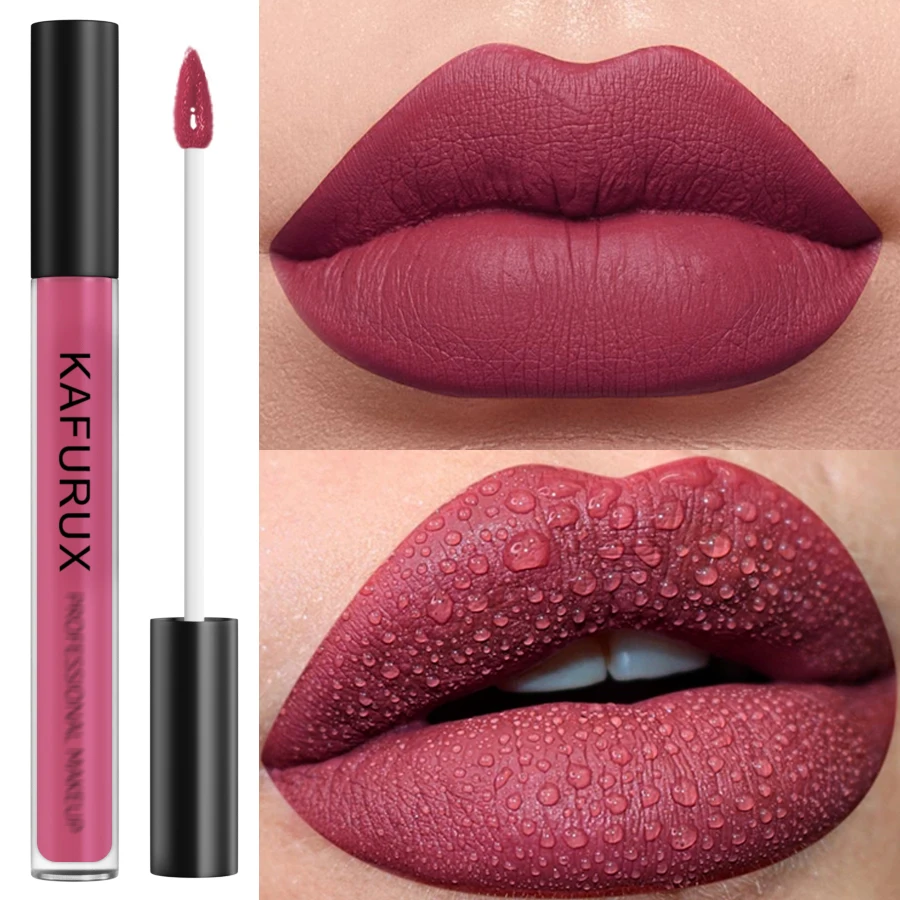 Matte, hochpigmentierte Lippenglasur, Samt-Finish, flüssiger Lippenstift, wasserfeste Lippen, koreanisches Make-up, Frauengeschenke, Lipgloss-Kosmetik Image