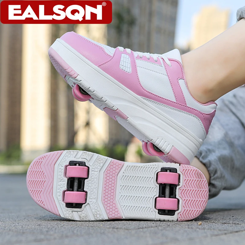 Rollschuhschuhe Kinder Snickers mit Rädern Kinder Rollschuhe Mode Outdoor Sportschuhe Mädchen Jungen Geschenke für Studenten Image