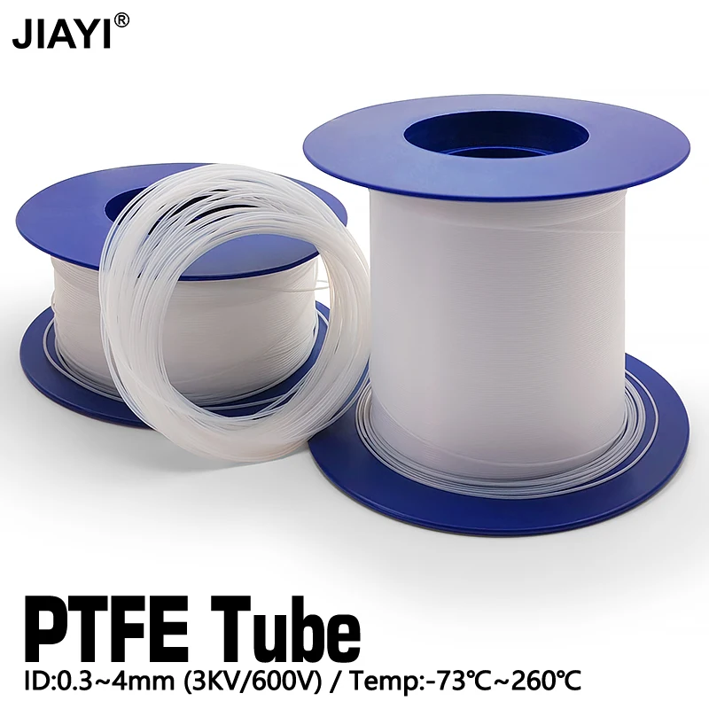 5M PTFE-Schlauch ID 0,3 0,6 0,8 1 1,2 ~ 4mm starres Rohr Kapillare Bowden Extruder 3D-Drucker Teile Übertragungsschlauch Korrosi Image