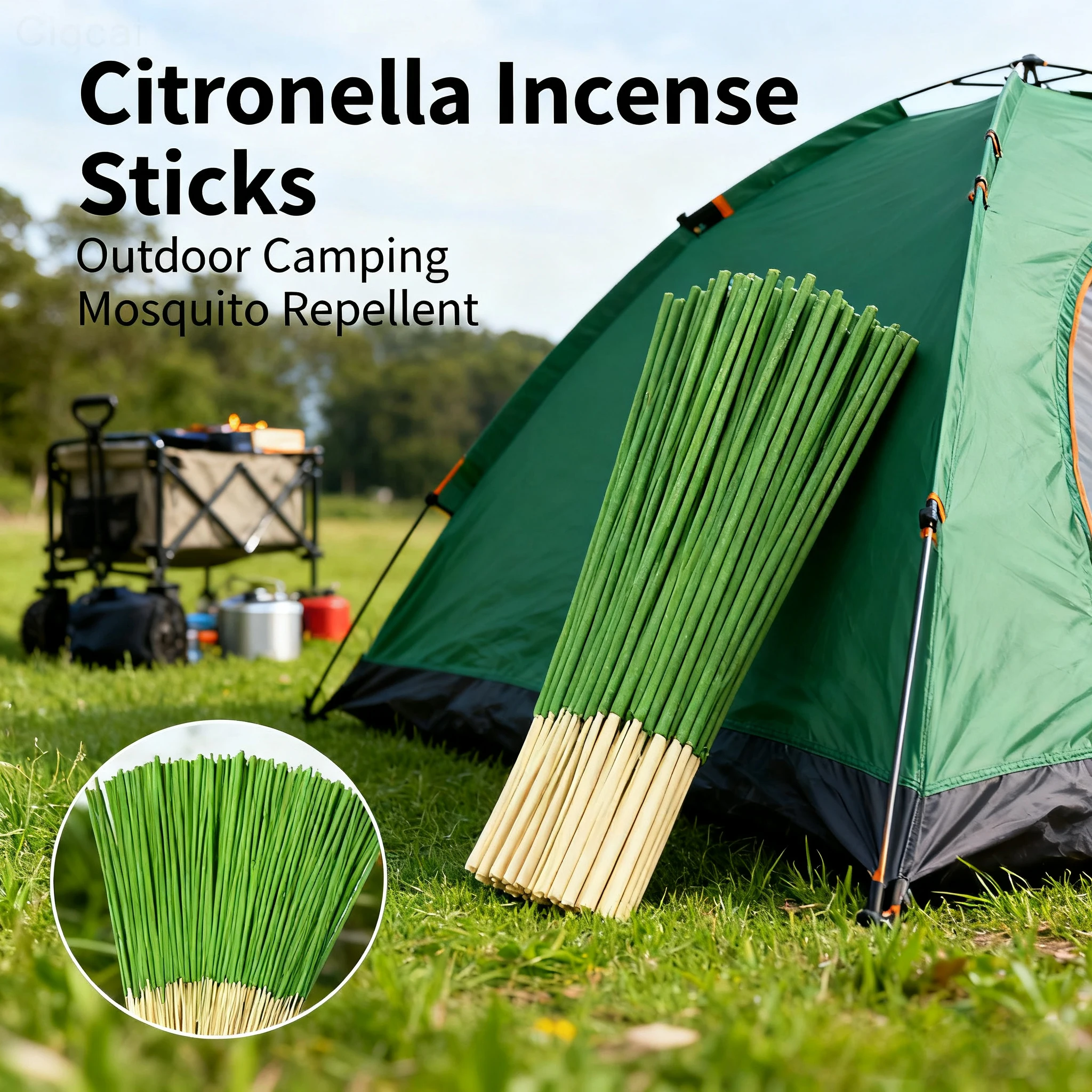 Erweiterte Citronella-Räucherstäbchen, 22 cm, Zitronengras-Öl-Geschmacksstäbchen eignen sich für Zuhause, Büro, Outdoor, Camping, Terrasse Image