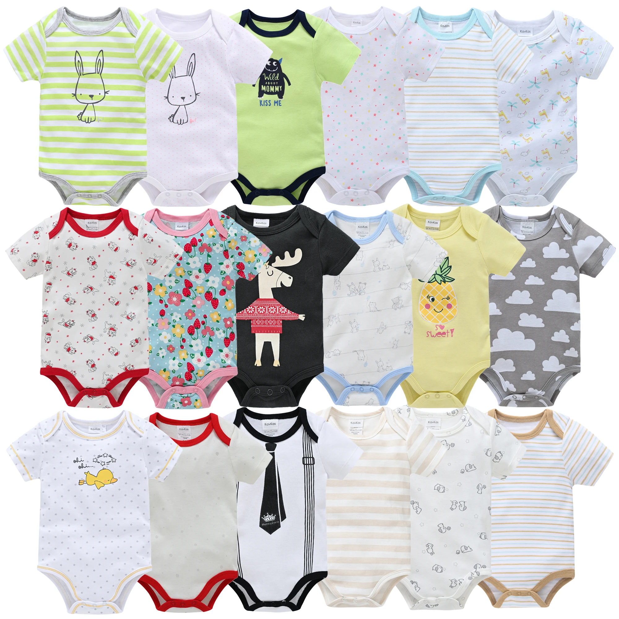 Baby-Overalls, Baumwolle, atmungsaktiv, Bodys, weich, für Neugeborene, Unisex, kurzärmelig, einteilig, für Kleinkinder, Mädchen und Jungen, niedliche Playsuits, Sonnenanzüge Image