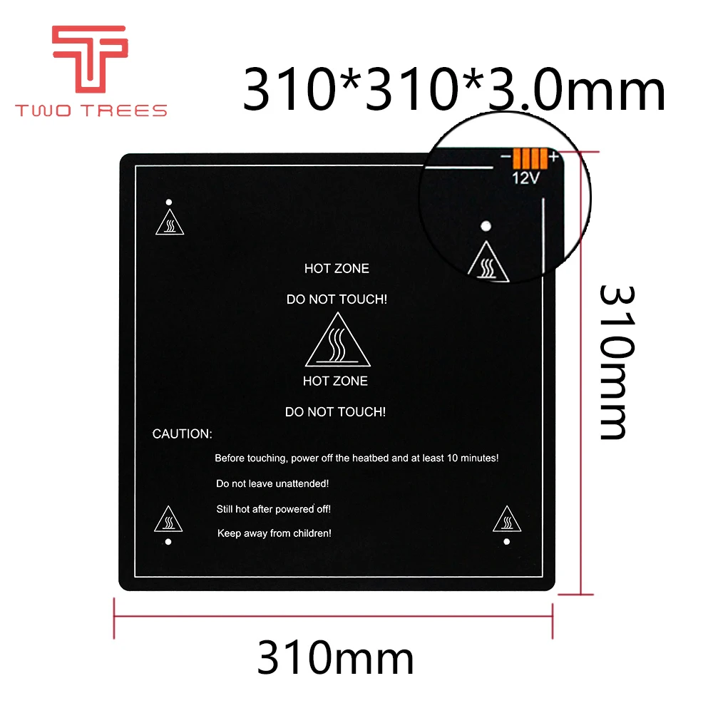310*310*3,0mm 3D Drucker Teile MK3 Brutstätte Neuesten Aluminium Beheizte Bett Unterstützung 24V Für Creality 3D CR10 3D Drucker Kits DIY Image