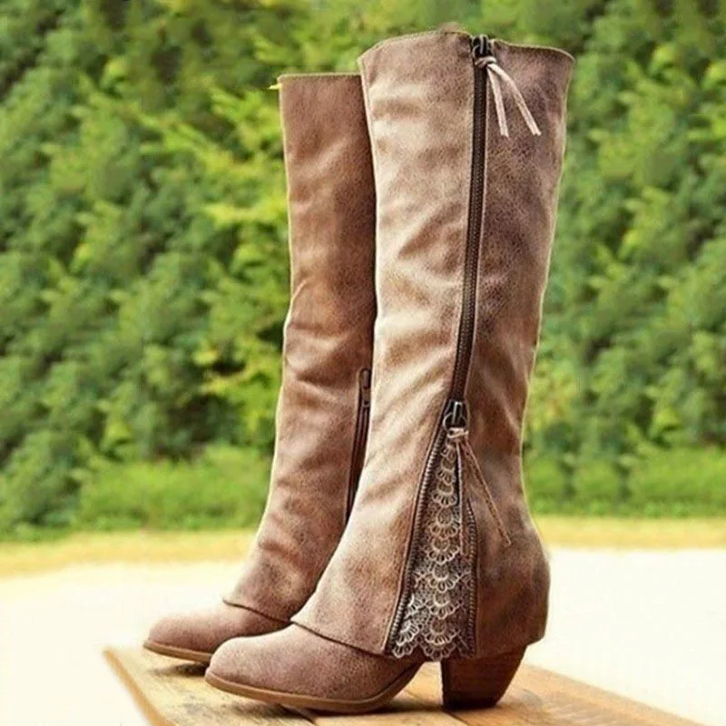 Chaussures Femme Stiefel Frauen Schuhe Winter Kniehohe Stiefel Falten Über Design Spitze Botas Mujer Damen Schuhe Botas Mujer Invierno 896