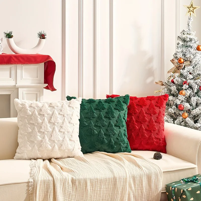 Weihnachten dekorative Kissenbezüge Stickerei Kissenbezug Couch Kissenbezug für Sofa Urlaub Festivals Winter Home Decor Image