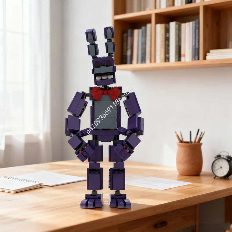 474 Stück MOC FnaF 1 Bonnie Gamesed Modellbausteine Architektur Montieren Sie Spielzeugidee Weihnachtsgeschenke Bildung Kinder Geburtstag Image