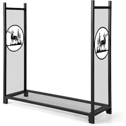 COSTWAY Feuerholzregal, Großes Metall-Feuerholzregal, Feuerholzregal für Innen- und Außenbereich, Feuerholzregal bis zu 140 kg Image