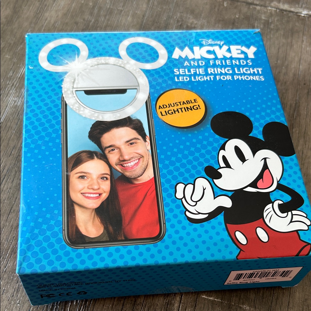 Disney Cell Phones & Accessories | Disney Mickey Mouse Led Phone Ring Light - Black And White | Color: Black | Size: Os