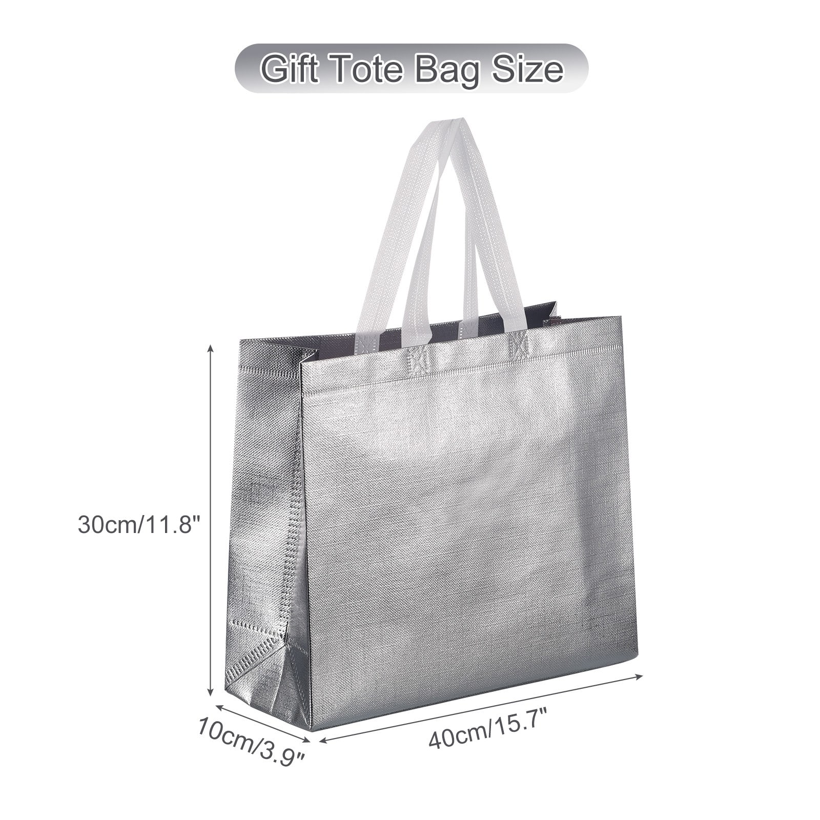 Reusable Gift Bags Tote Glossy Grocery Shopping Bag with Handle for Birthday Parties, Wedding, Christmas