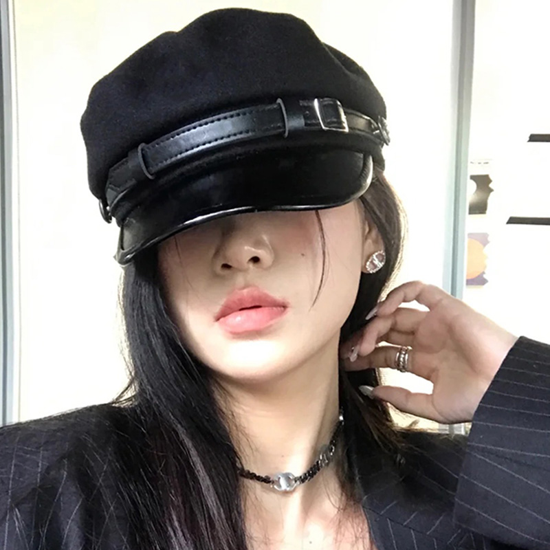 Vintage Women Winter PU Leather Painter Hat Sweet Cool Berets Cap Windproof Artist Hat Outdoor Windproof Casual Hat Vintage Women Winter PU Leather Painter Hat Sweet Cool Berets Cap Windproof Artist Hat Outdoor Windproof Casual Hat