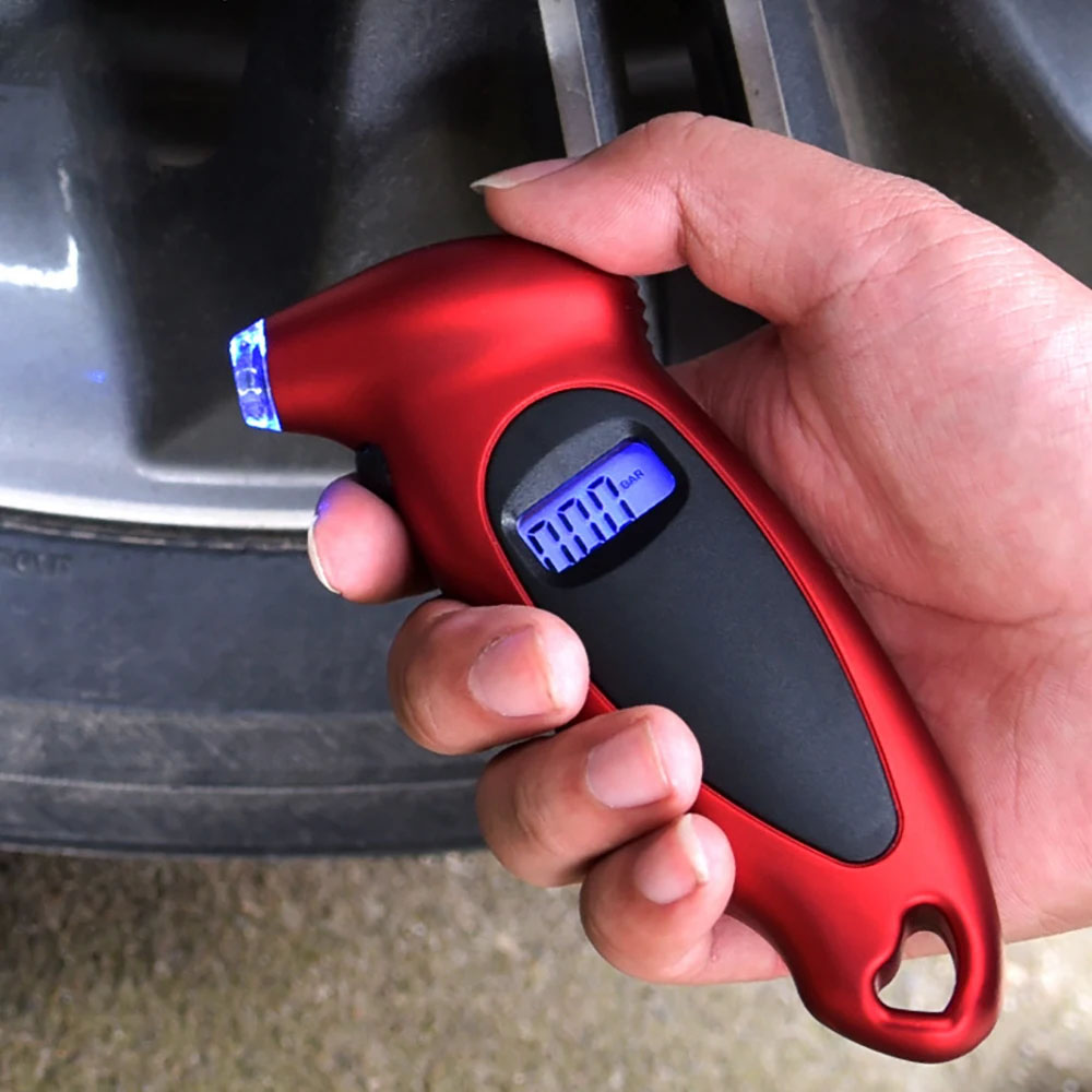 Tire Pressure Gauge With Backlight, Digital Display, And Accurate Car Tyre Air Pressure Monitoring red