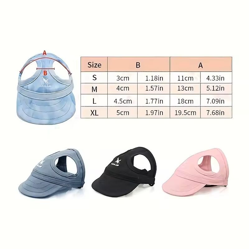 Adjustable PVC Dog Sun Hat Waterproof Pet Hat With Elastic Band For Small, Medium & Large Breeds pink l