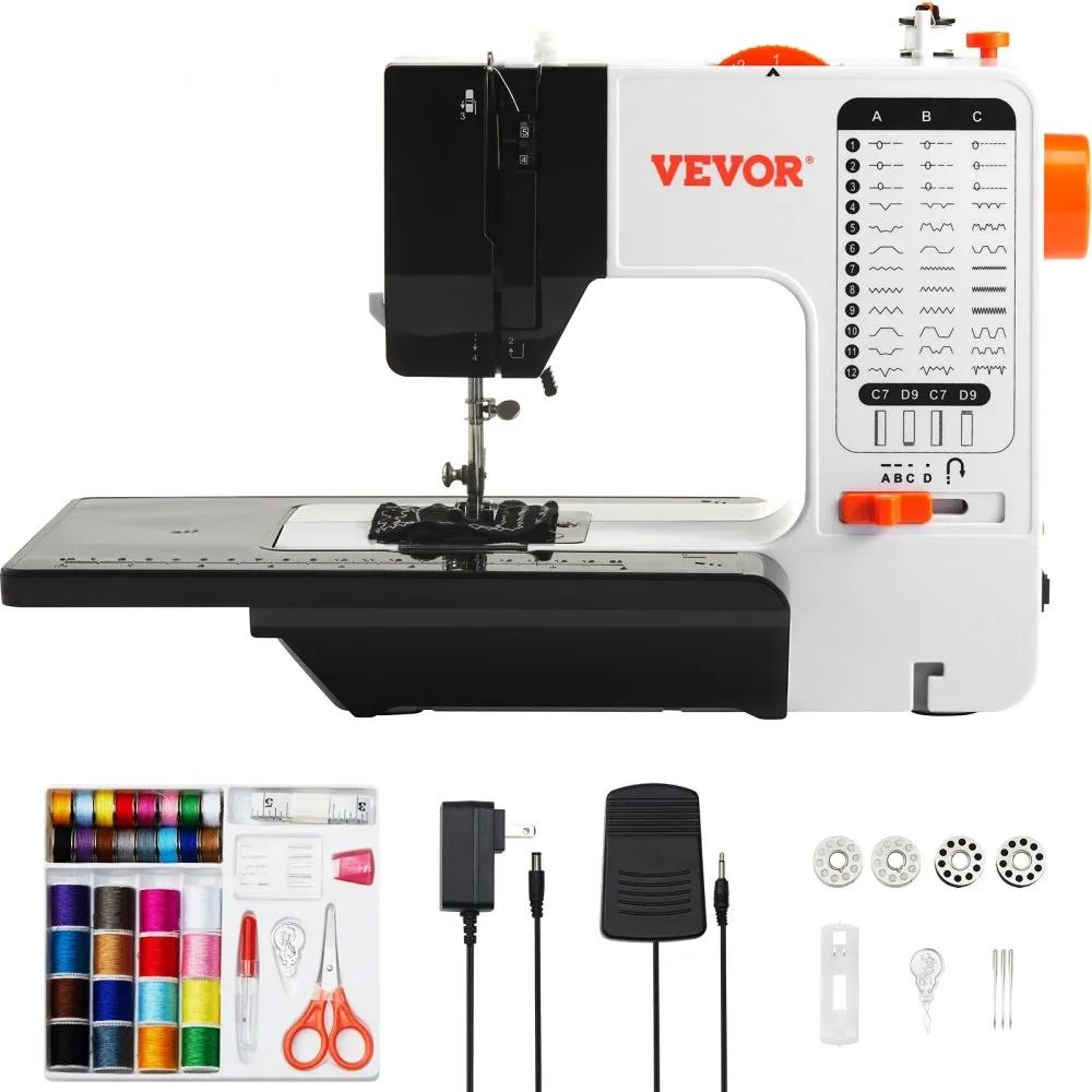 Portable Sewing Machine For Beginners, Built In Stitches Sewing Machine, Reverse Sewing, Dual Speed Extension Table Set Portable Sewing Machine For Beginners, Built In Stitches Sewing Machine, Reverse Sewing, Dual Speed Extension Table Set