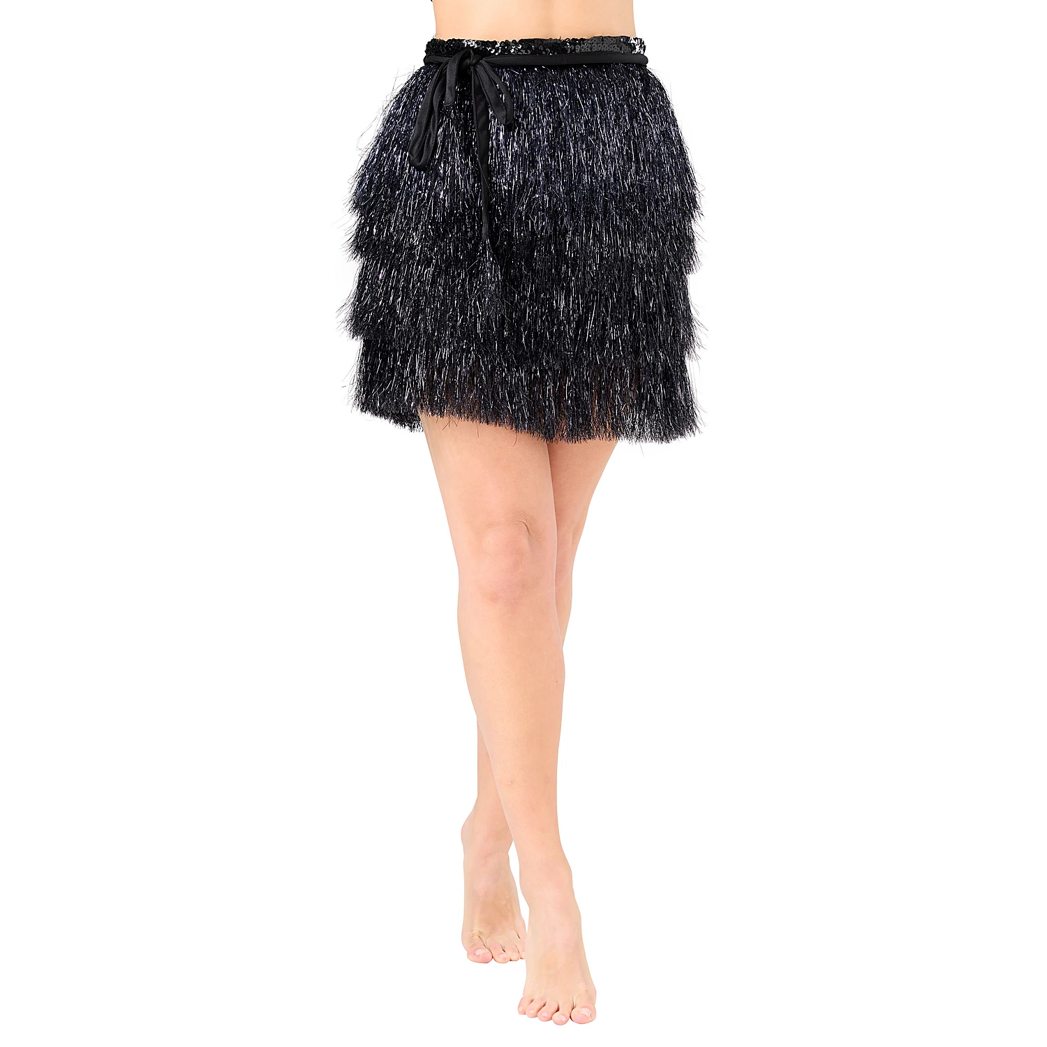 Wickelrock Lametta, 4-stufig, schwarz