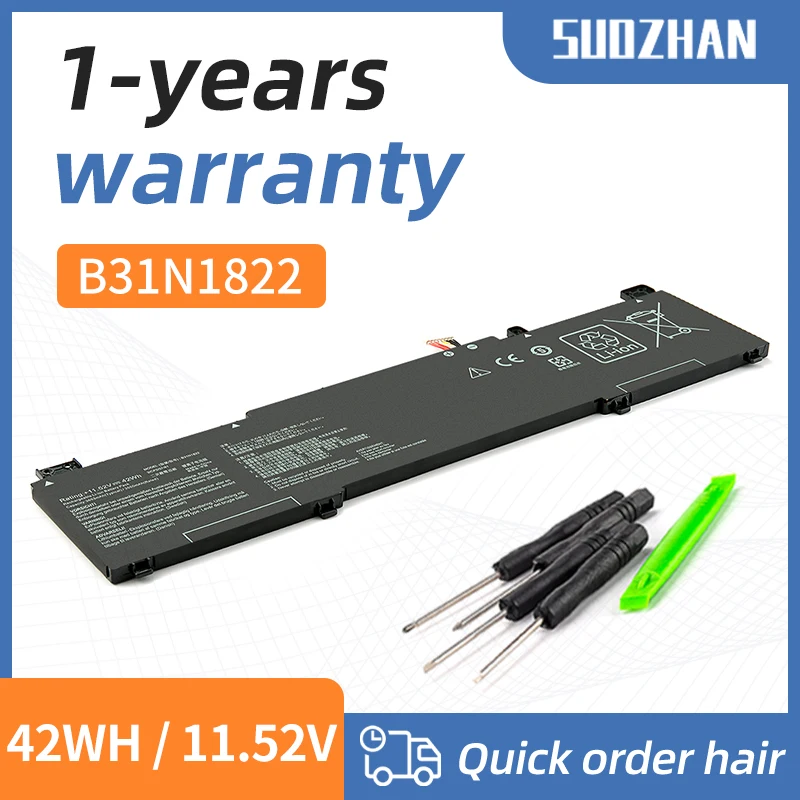 SUOZHAN B31N1822 Laptop-Akku für Asus ZenBook Flip 14 Q406 Q406D UX462 UM462 TM420IA-EC093T UX461FN-E1029T B31Bi2H Serie